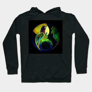 ART DECO PARROT ON BLACK Hoodie